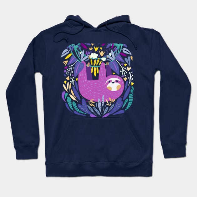 Purple Sloth Hoodie by Mjdaluz